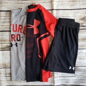 Under Armour 6 boys shorts shirts